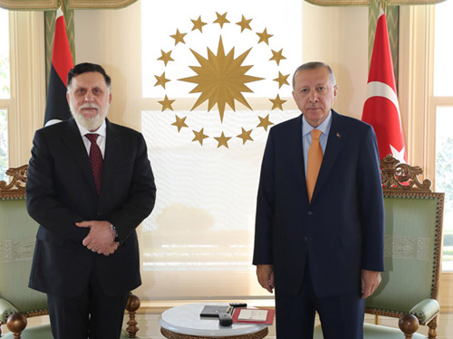 Cumhurbaşkanı Erdoğan, Libya Ulusal Mutabakat Hükûmeti Başkanlık Konseyi Başkanı Es-Serrac ile görüştü