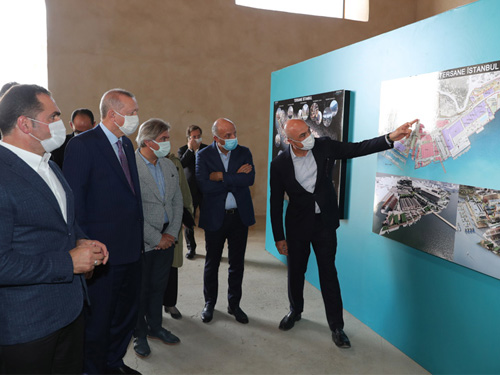 Cumhurbaşkanı Erdoğan, Tersane İstanbul’da incelemelerde bulundu