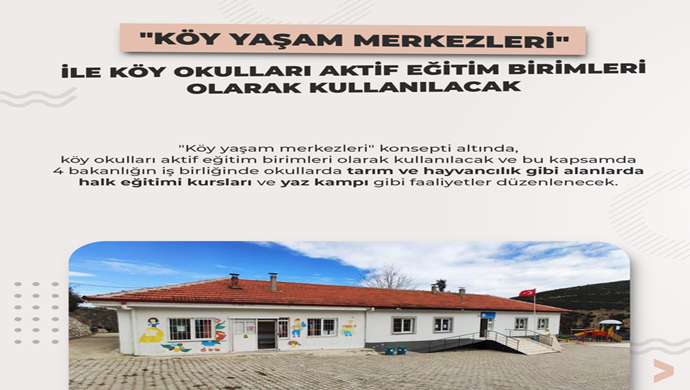 “KÖY YAŞAM MERKEZLERİ” İLE KÖY OKULLARI AKTİF EĞİTİM BİRİMLERİ OLARAK KULLANILACAK